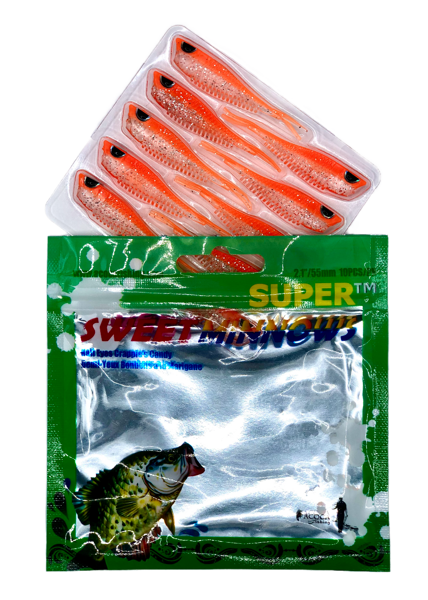 ACOCA #2 SUPER™ Crappie's Combo For Beginner: Jig+Minnow+Float+Stopper+Battery Total : 6pks + 8pcs