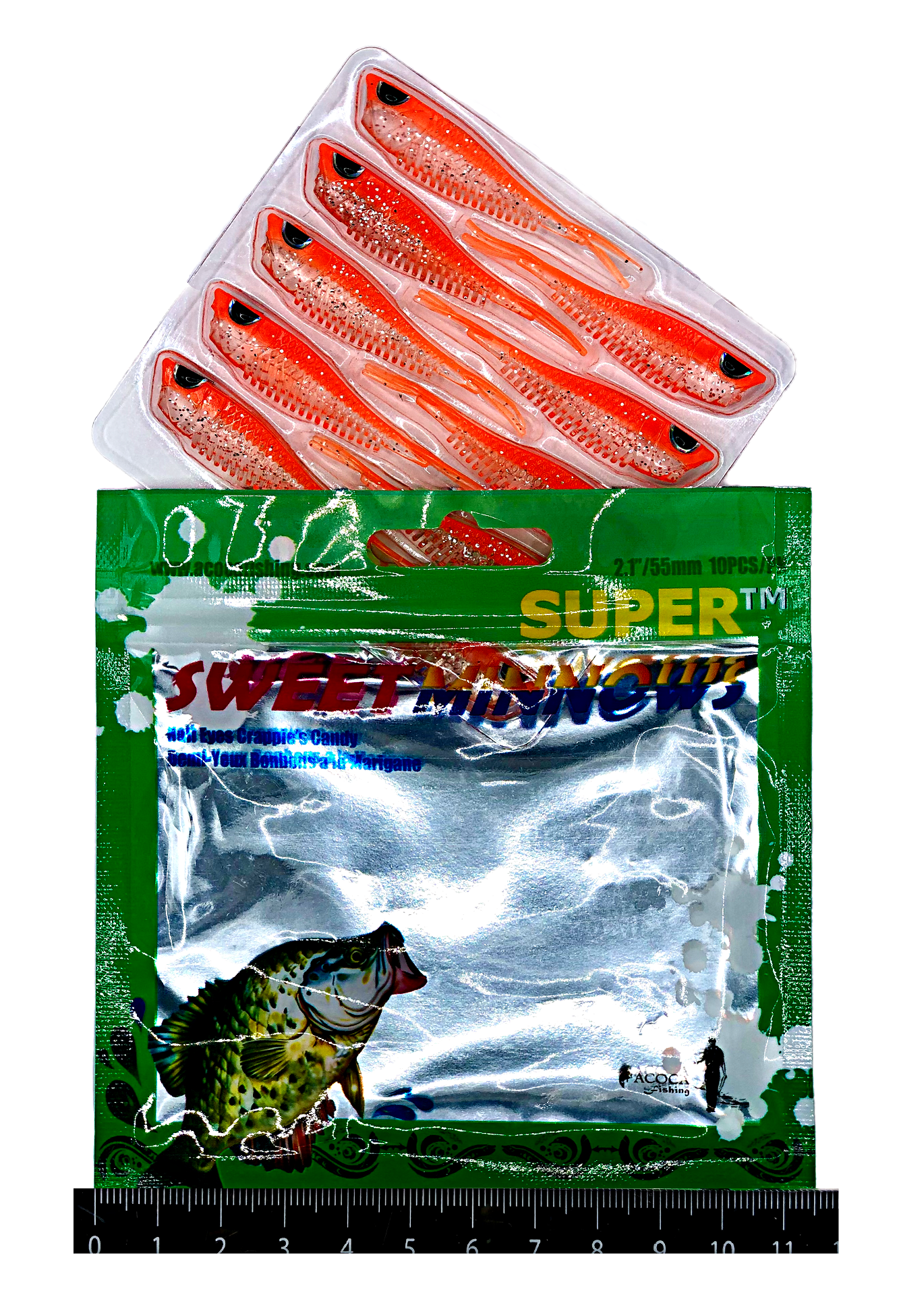 ACOCA #1 SUPER™ Sweet Minnows Crappie's Candy Soft Bait 55 mm/2.1" 10/pk