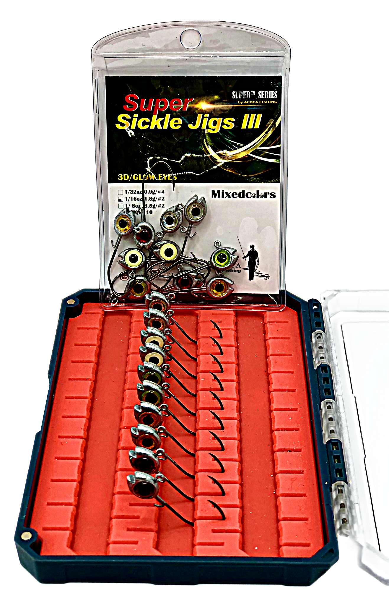 ACOCA #2 SUPER™ Sickle Jigs III Three Swordsmen 1/16oz 1.8g Jighead Hook #2 10/Pack