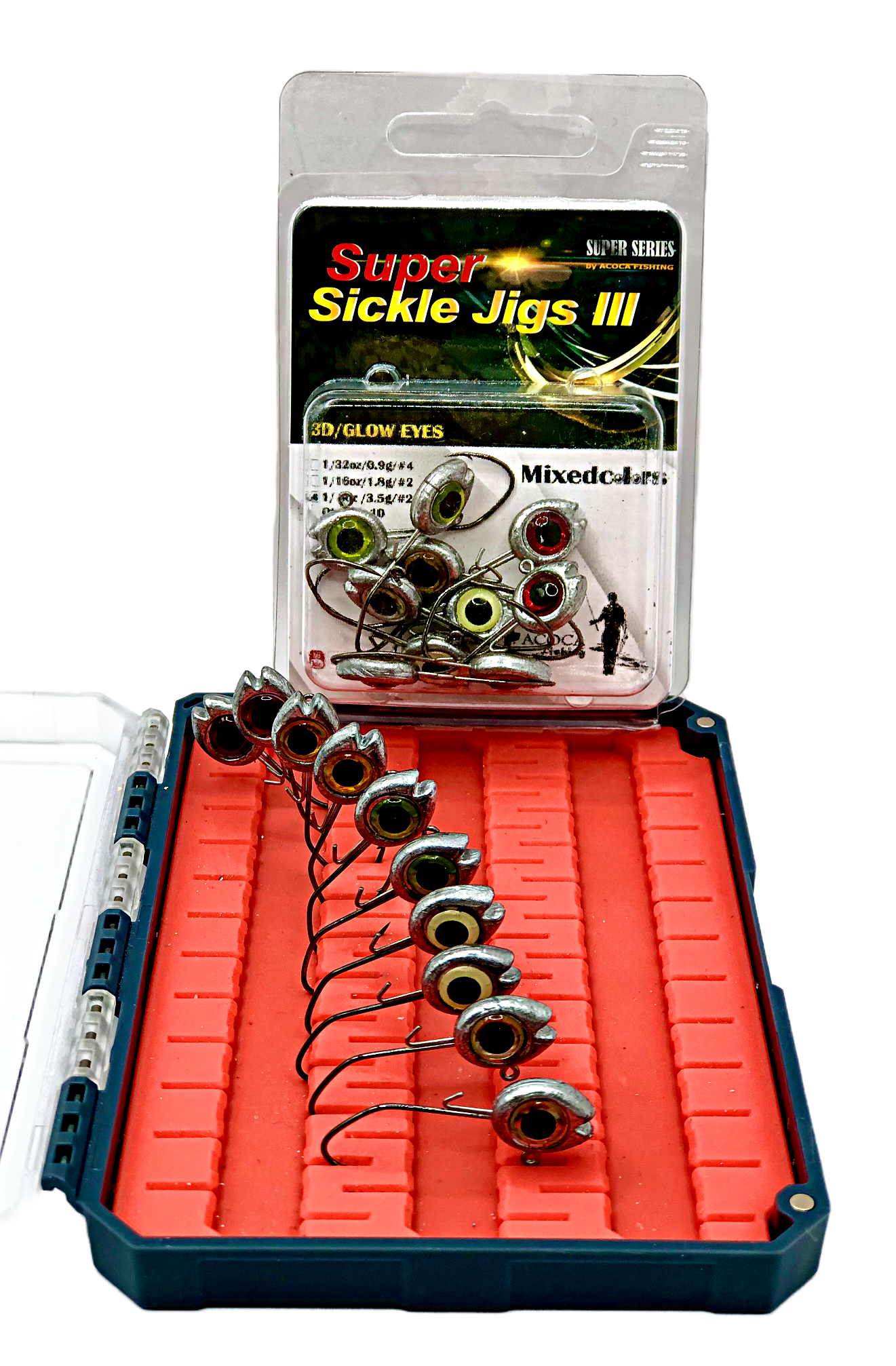 ACOCA #2 SUPER™ Sickle Jigs III Three Swordsmen 1/8oz 3.5g Jighead Hook #2 10/Pack