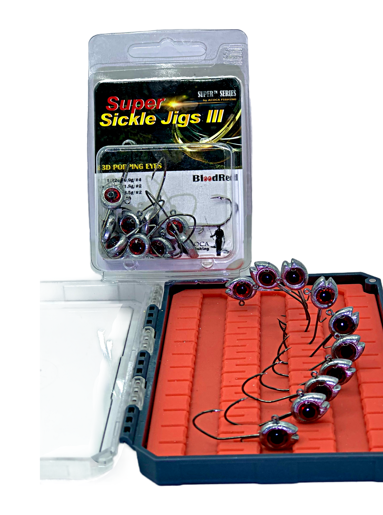 ACOCA #2 SUPER™ Sickle Jigs III Three Swordsmen 1/8oz 3.5g Jighead Hook #2 10/Pack